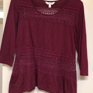 Maroon 3/4 sleeve